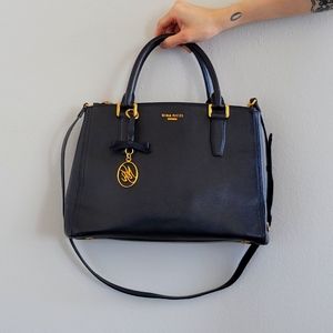 Nina Ricci Double Zip Crossbody Tote Handbag